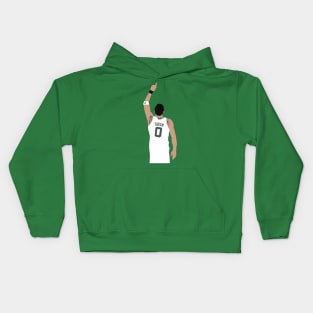 Jayson Tatum Pointing Up (White) Kids Hoodie